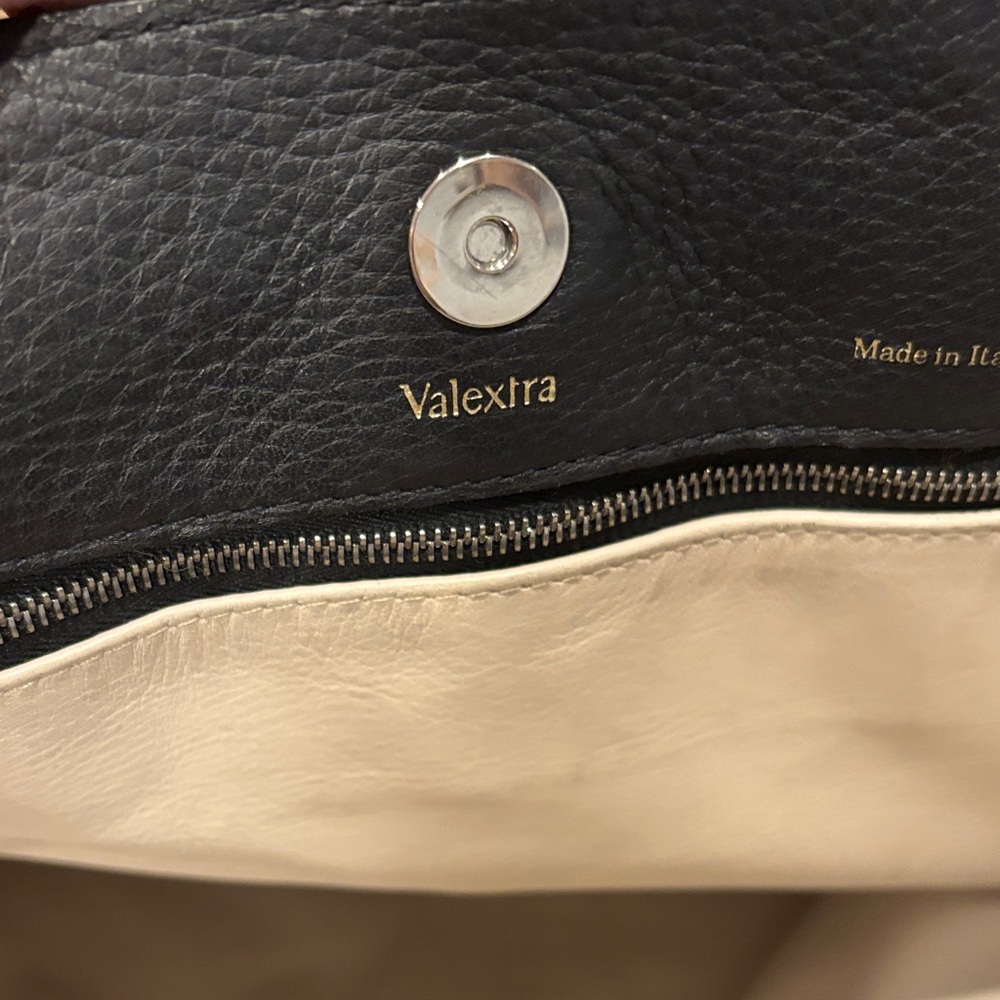 Valextra Elegant Black Leather Tote Bag Made in Italy Beautiful - Picture 10 of 14